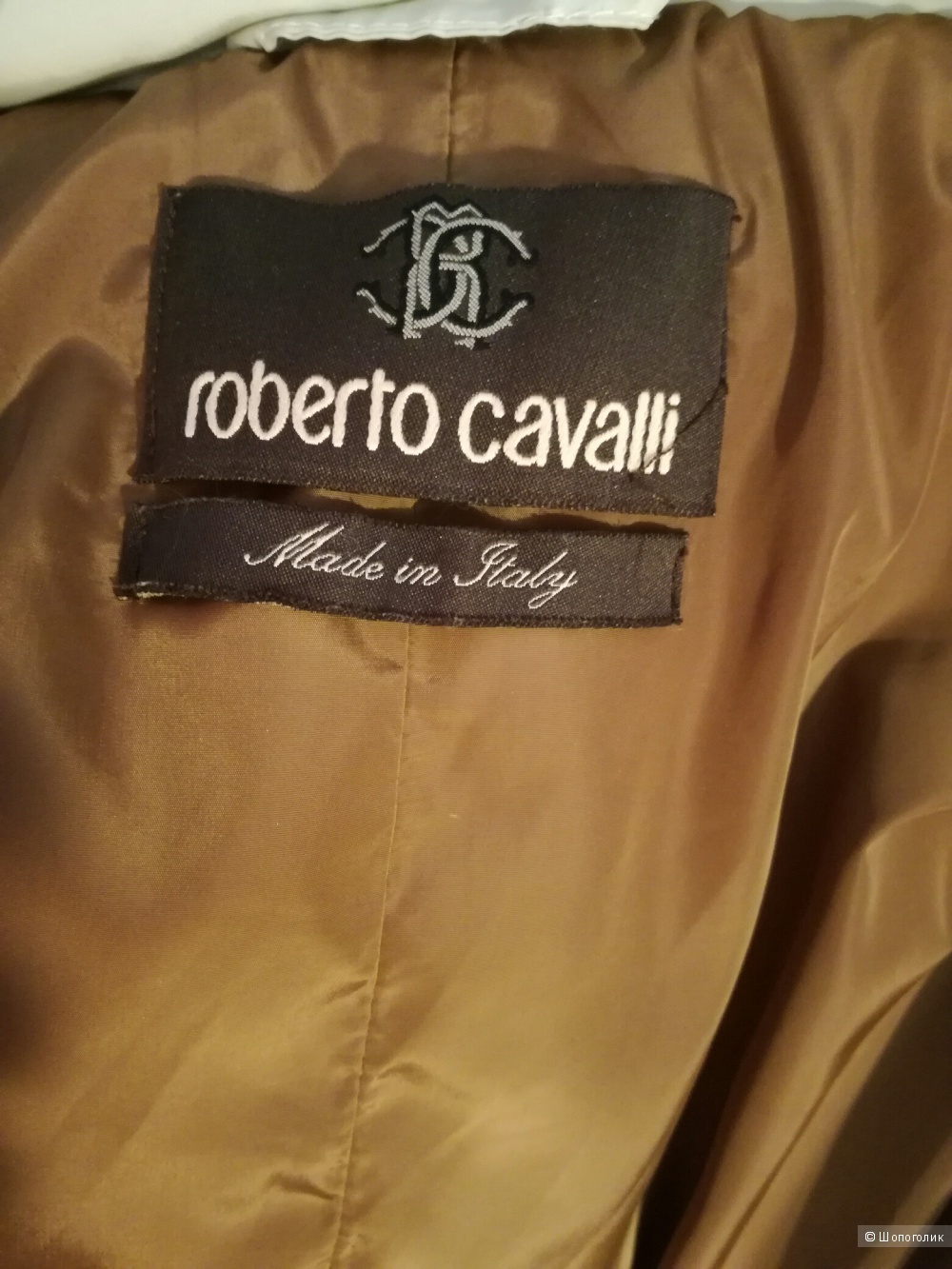 Roberto Cavalli пуховик с воротом из лисы 44-46 размер