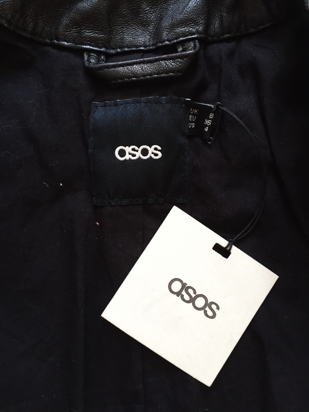 Кожаная куртка ASOS, новая, размер UK8 (XS / 38-40)