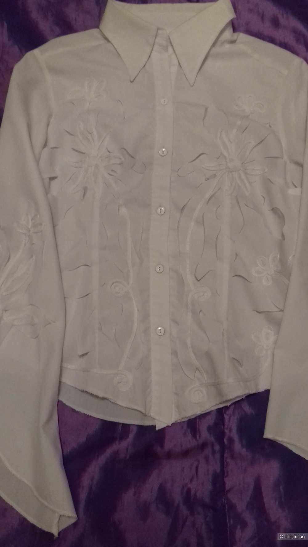 Красивая белая блузка MARGO на 44- 46 размер