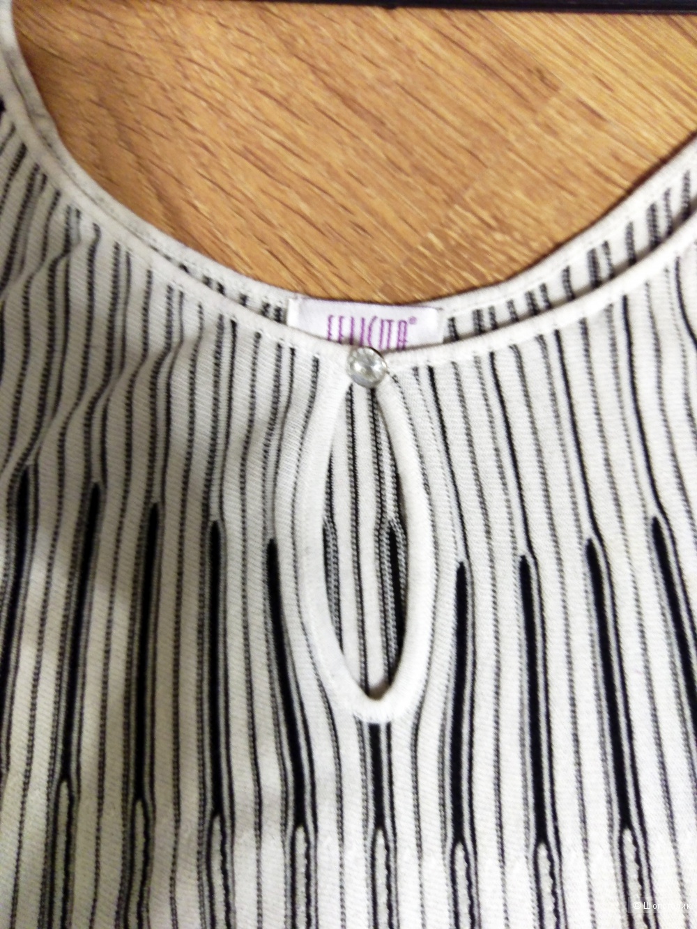 Блузка/топ с коротким рукавом черно-белая, размер 48-50.