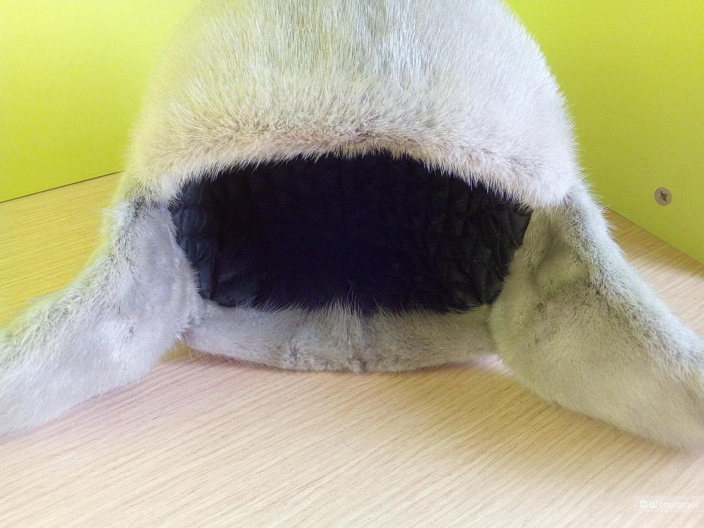 Ушанка норковая, серая, 54-57 размер.