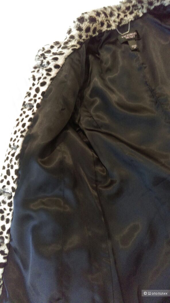 Пальто меховое Leopard-print Faux-fur Coat, Victoria`s secret размер S