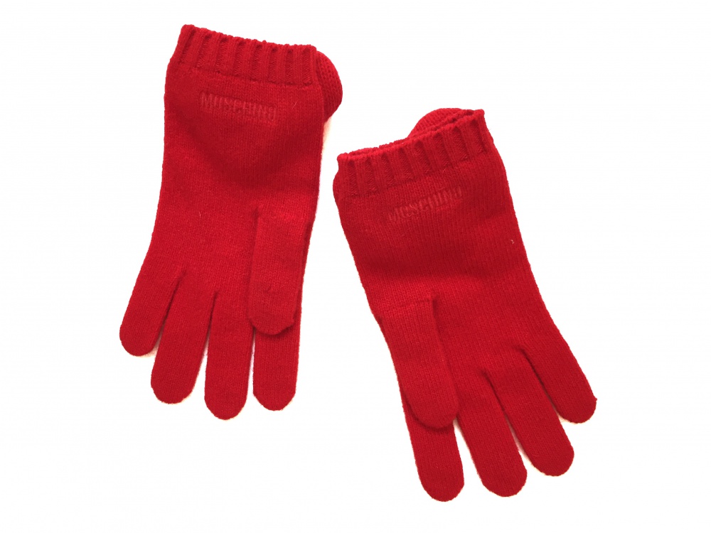 Красные перчатки Moschino Padded Heart Gloves, оригинал, размер S-M, новые