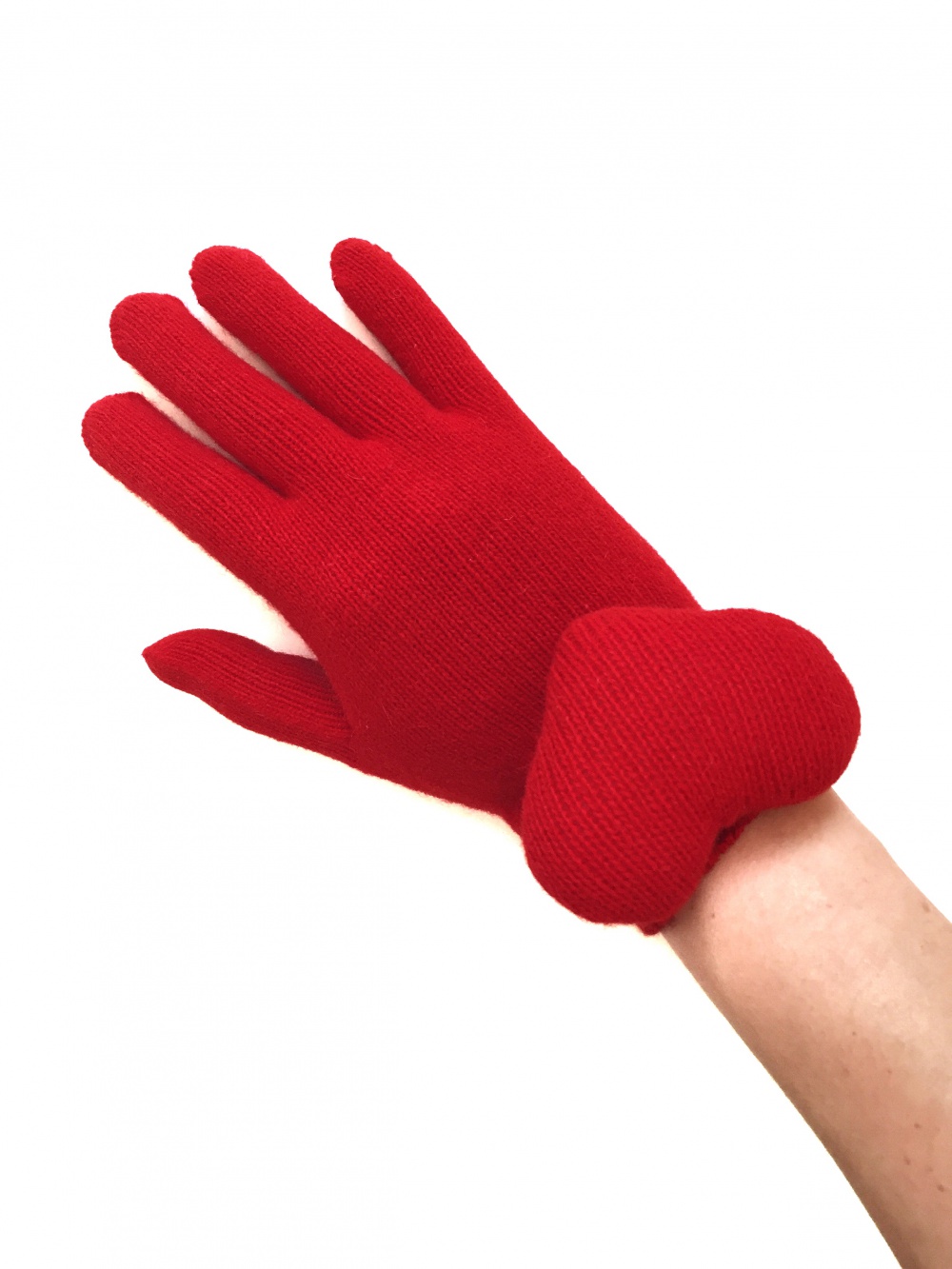 Красные перчатки Moschino Padded Heart Gloves, оригинал, размер S-M, новые