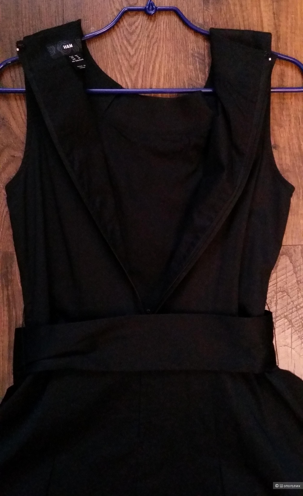 Черное платье миди от H&M, 97 % хлопок,  46-48 размер