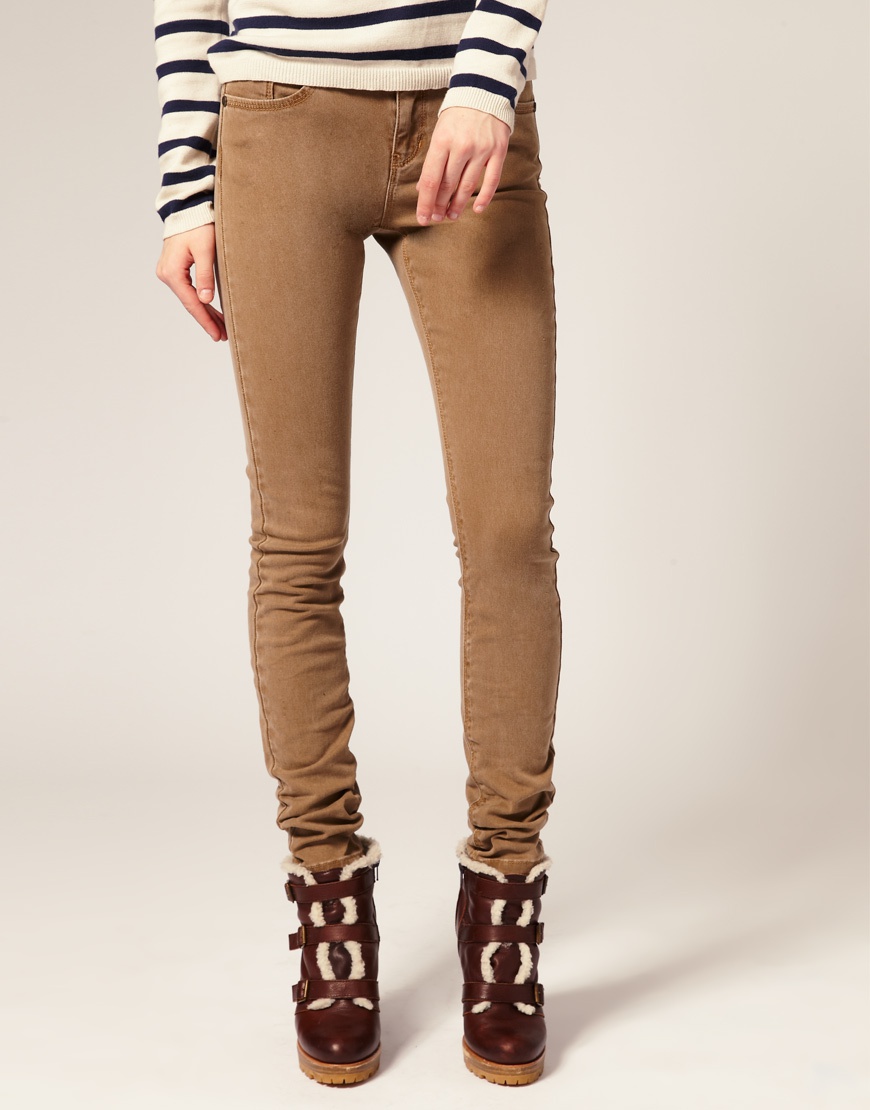 Джинсы ASOS Washed Camel Skinny Jeans, размер UK6 (25-26), новые