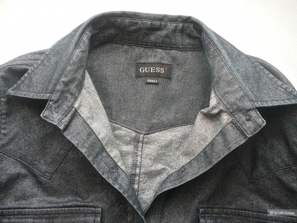 Стрейтч-рубашка под джинсу с переливающимся блеском GUESS р42