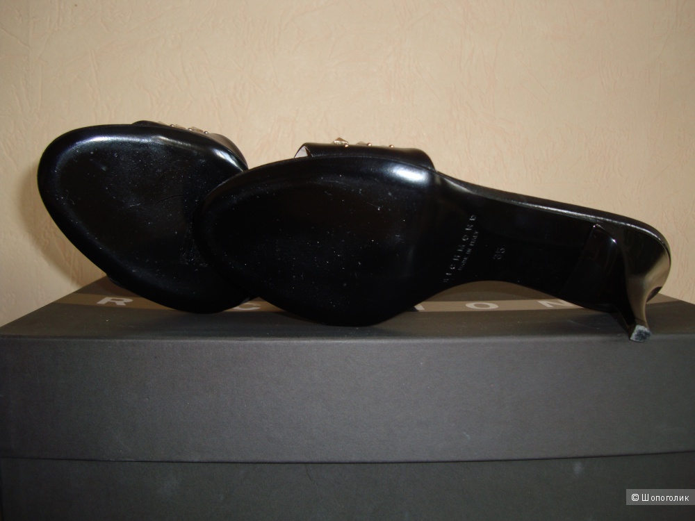 Чёрные кожаные босоножки RICHMOND, размер 35 (на 36-ой)