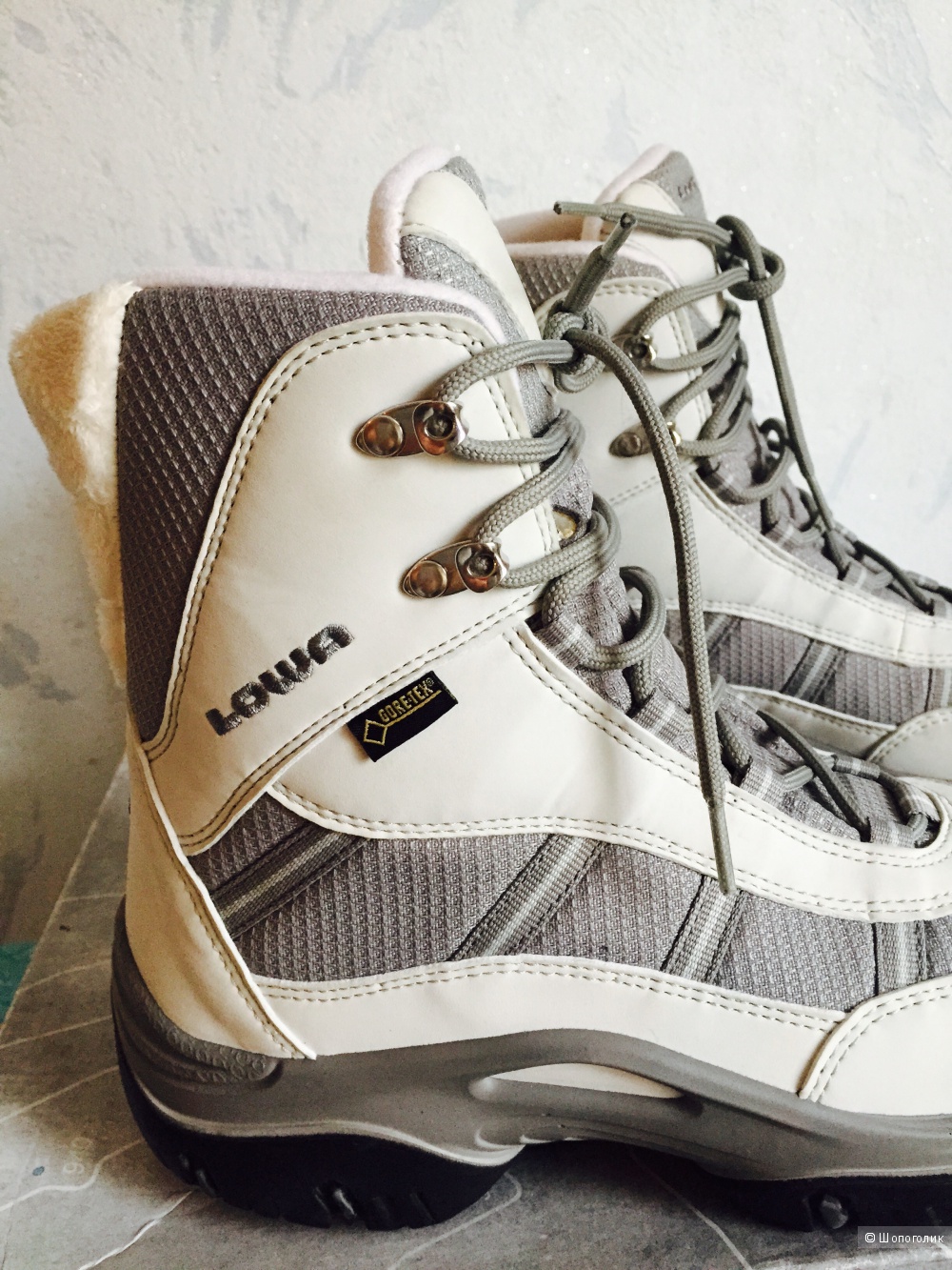 Зимние ботинки LOWA, размер 37,5, цвет: светло-серый.
