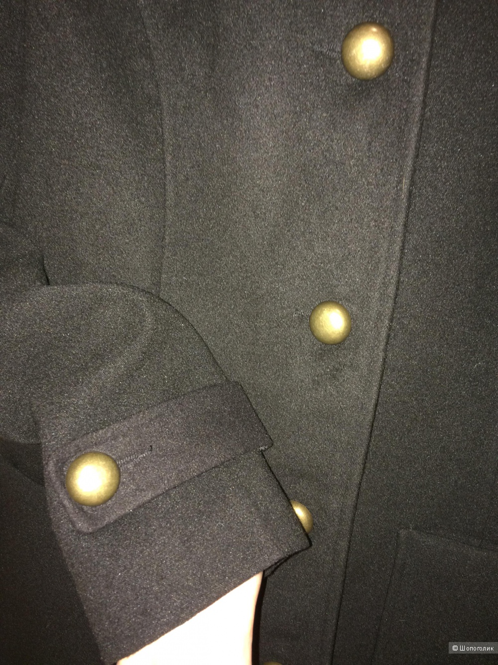 Пальто с капюшоном черное 48-50 размер