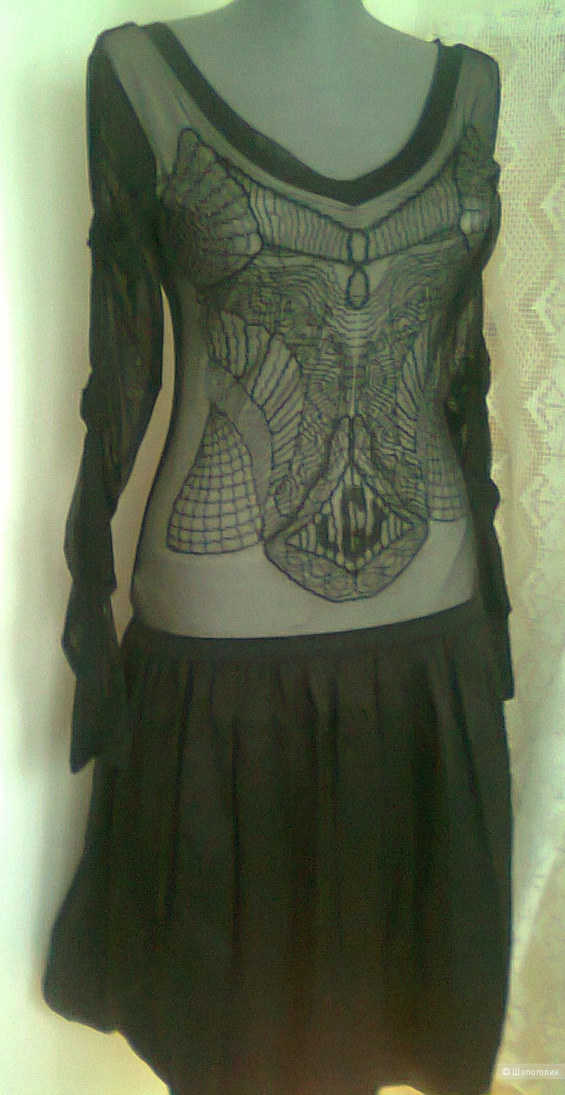 Платье комбинированное на подкладке LEGATTE Италия Новое р. 0 (на 44)  бренд люкс