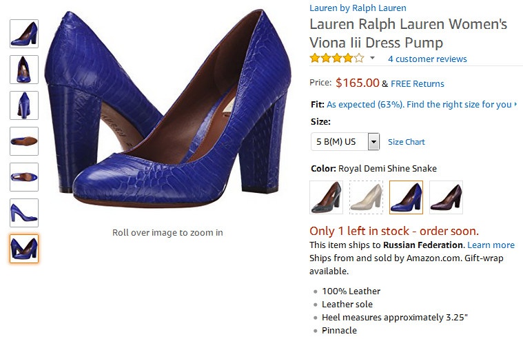 Туфли Lauren Ralph Lauren новые, размер 7US