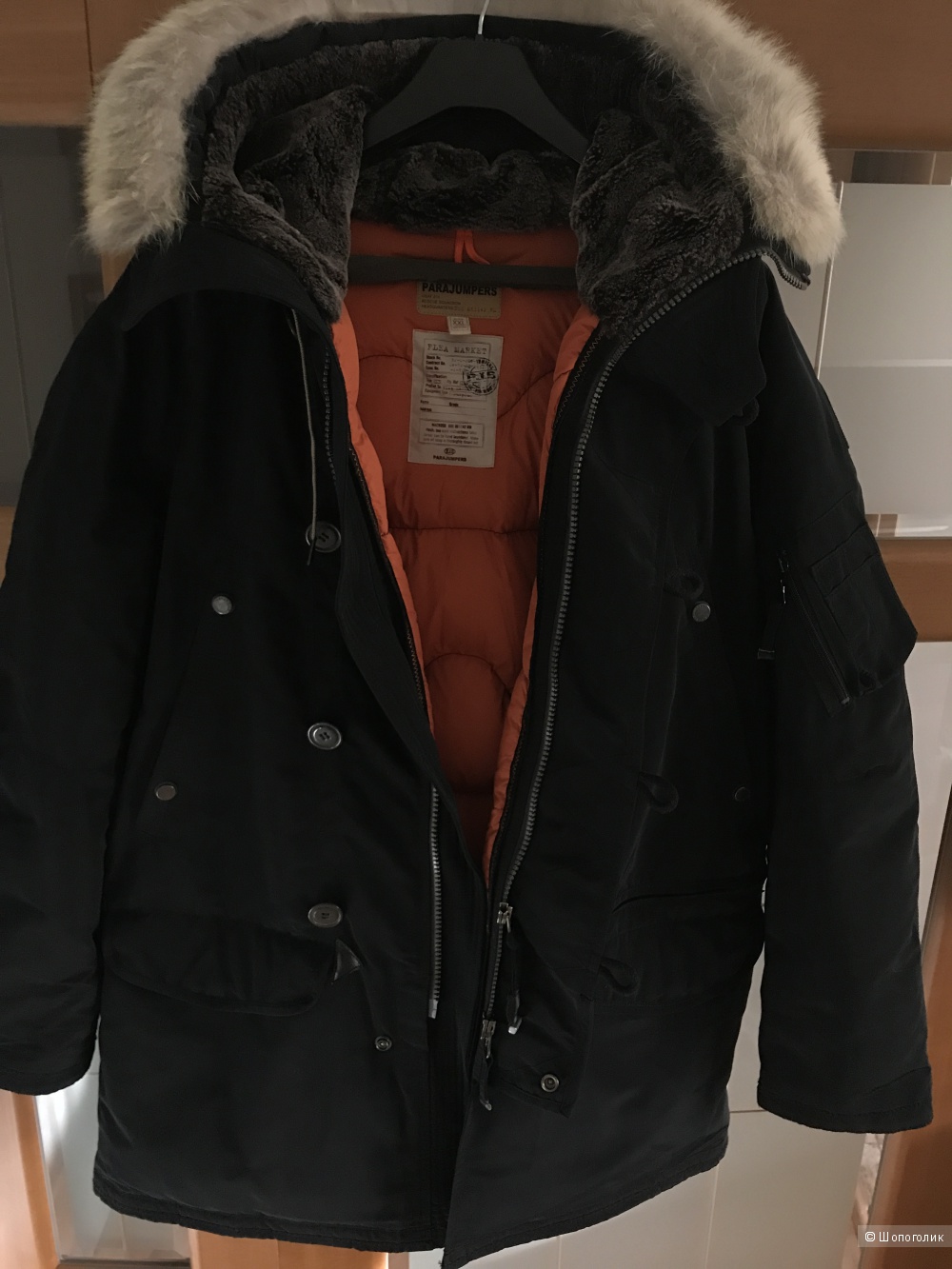 Мужской пуховик PARAJUMPERS черный, размер XXL