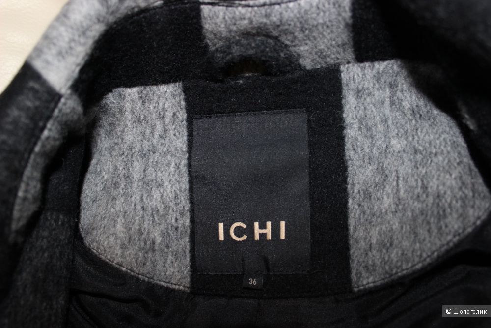 Пальто-халат в клетку ICHI,  размер 42-44