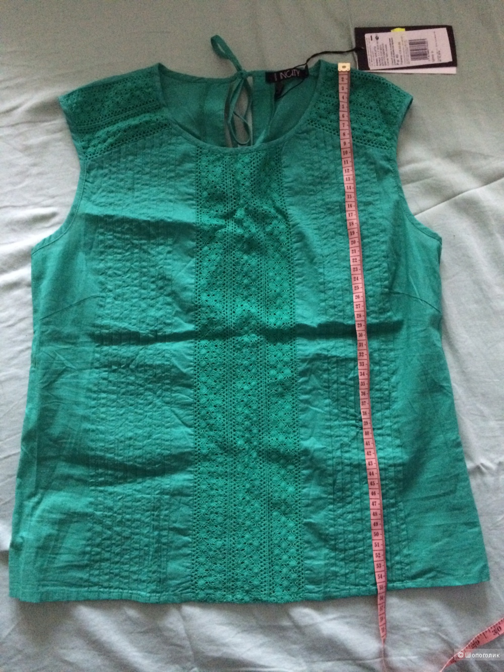 Блузка INCITY, размер 40-42, хлопок 100% цвета бриллиантовой зелени