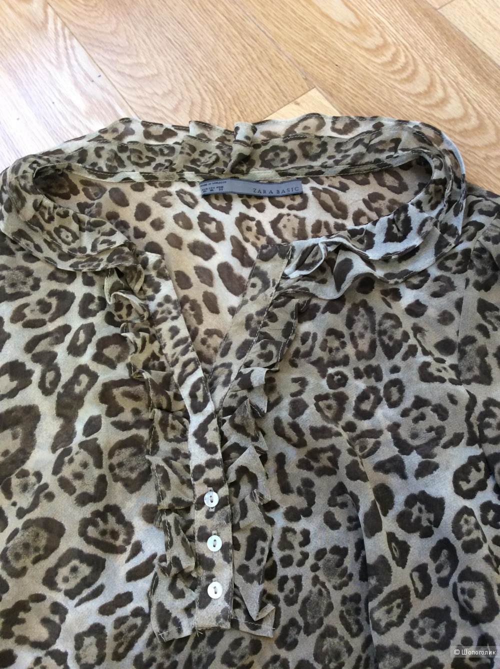 Шифоновая блузка с леопардовым принтом Zara р. XL (на 46-50)