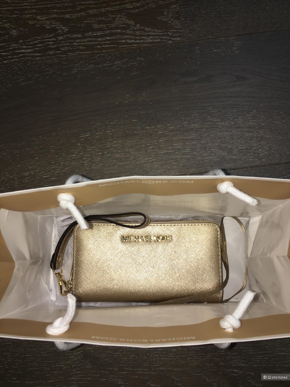 Кошелек Michael Kors, золотой металлик, оригинал