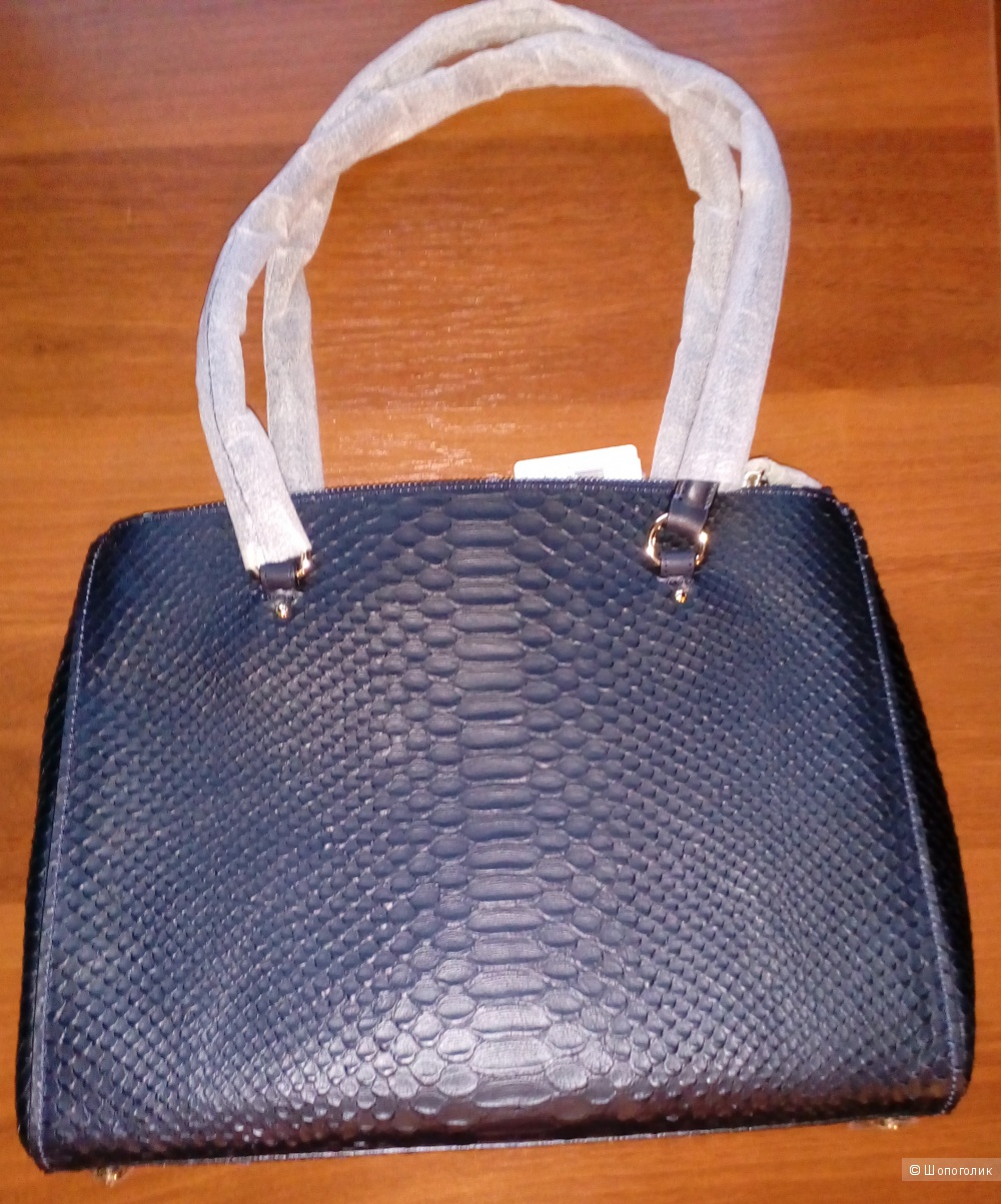 Новая тёмно-синяя кожаная сумка COACH с тиснением «змейка» (продажа или обмен)