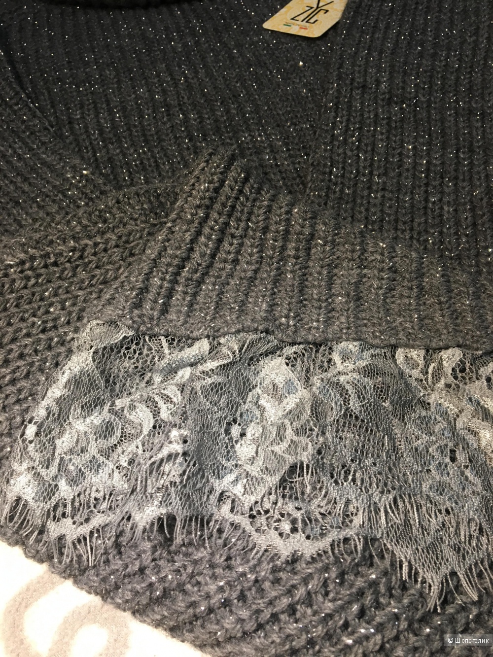 Платье с кружевом Италия, one size, акрил
