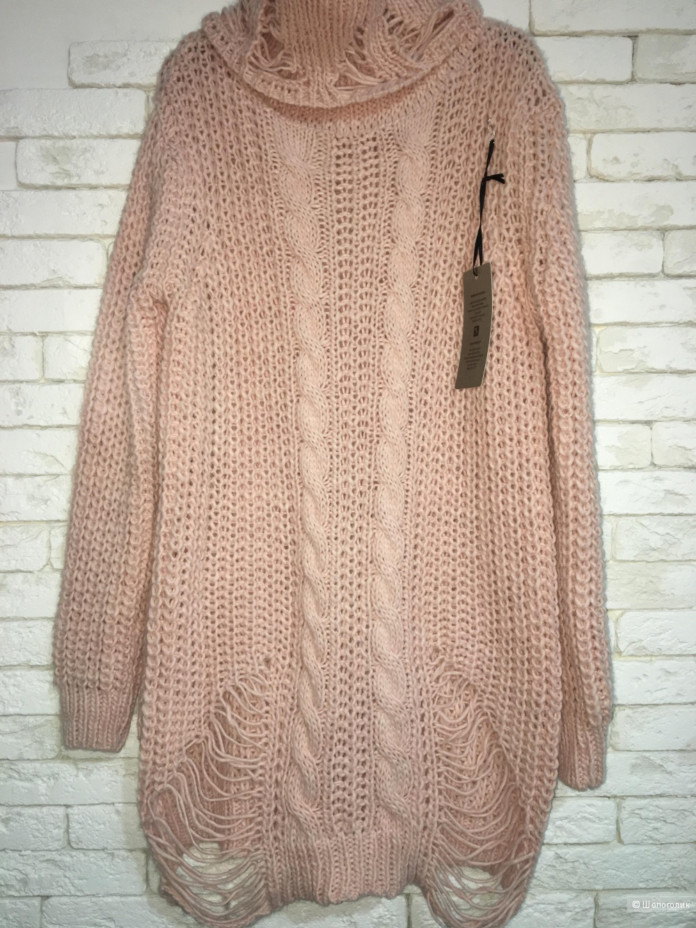 Итальянский "рваный" свитер, one size, акрил