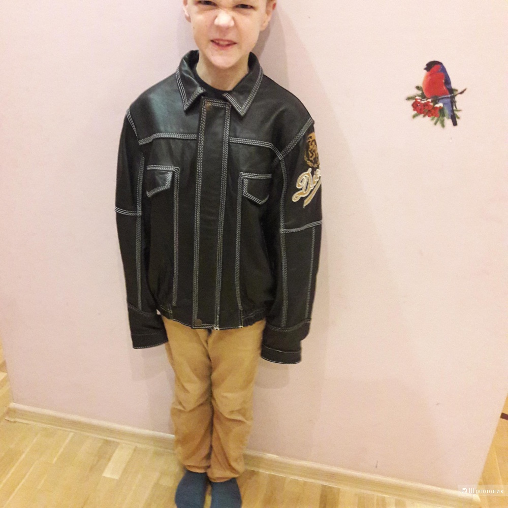 Кожаная куртка на мальчика 10-14 лет