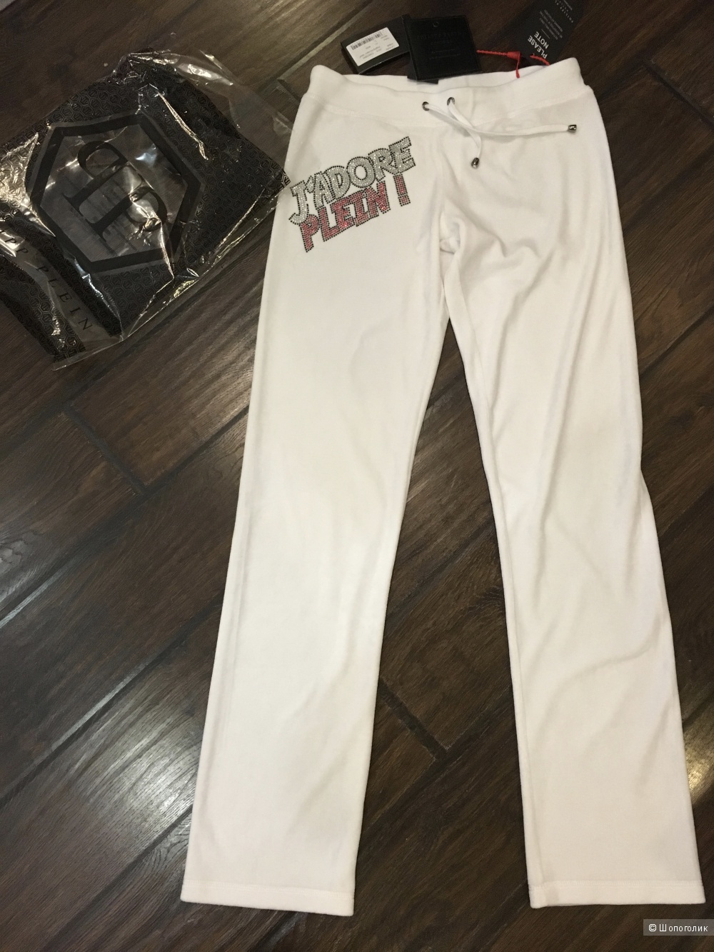 Спортивные брюки от PHILIPP PLEIN, белые. Размер L, на рос. 46-48
