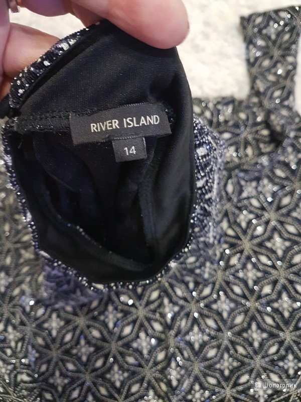Платье River Island Long Sleeve Glitter Bodycon, 40 EUR, 14 UK, на 46 росс