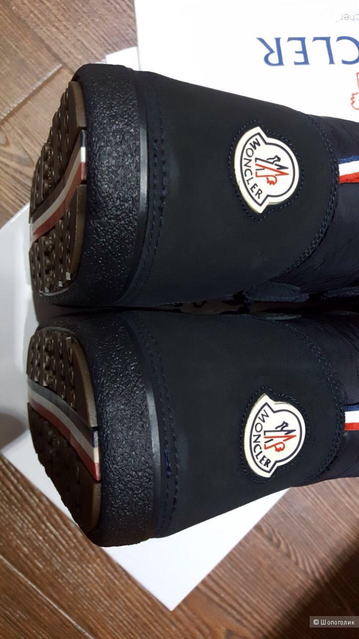 MONCLER зимние сапоги на шнуровке-луноходы -сноубутсы для девочки р.32-33-34 .Новые