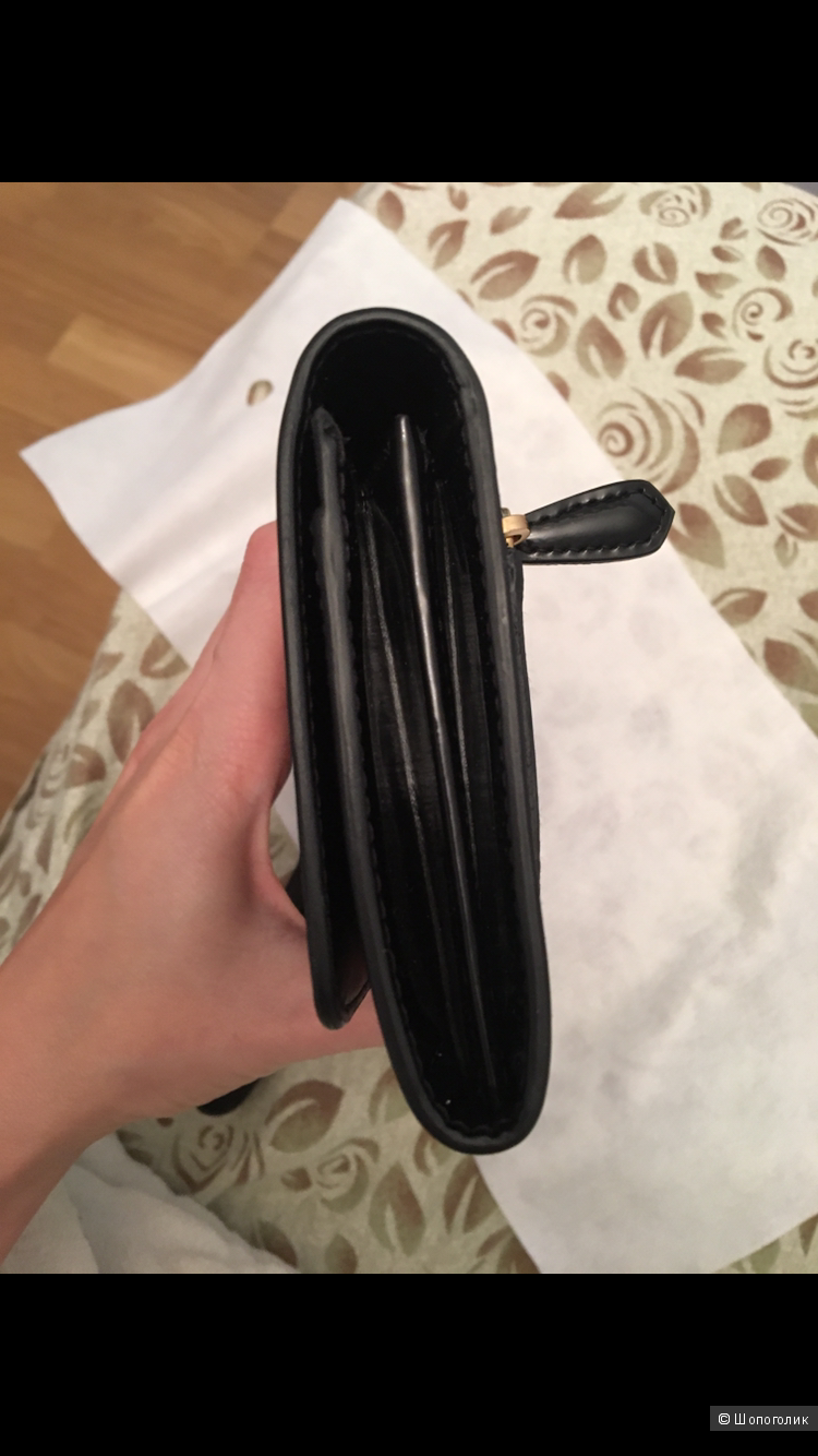 Лаковый кошелёк Prada чёрный оригинал