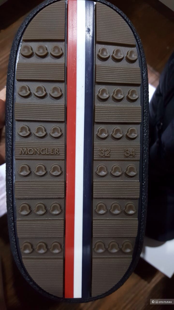MONCLER зимние сапоги на шнуровке-луноходы -сноубутсы для девочки р.32-33-34 .Новые