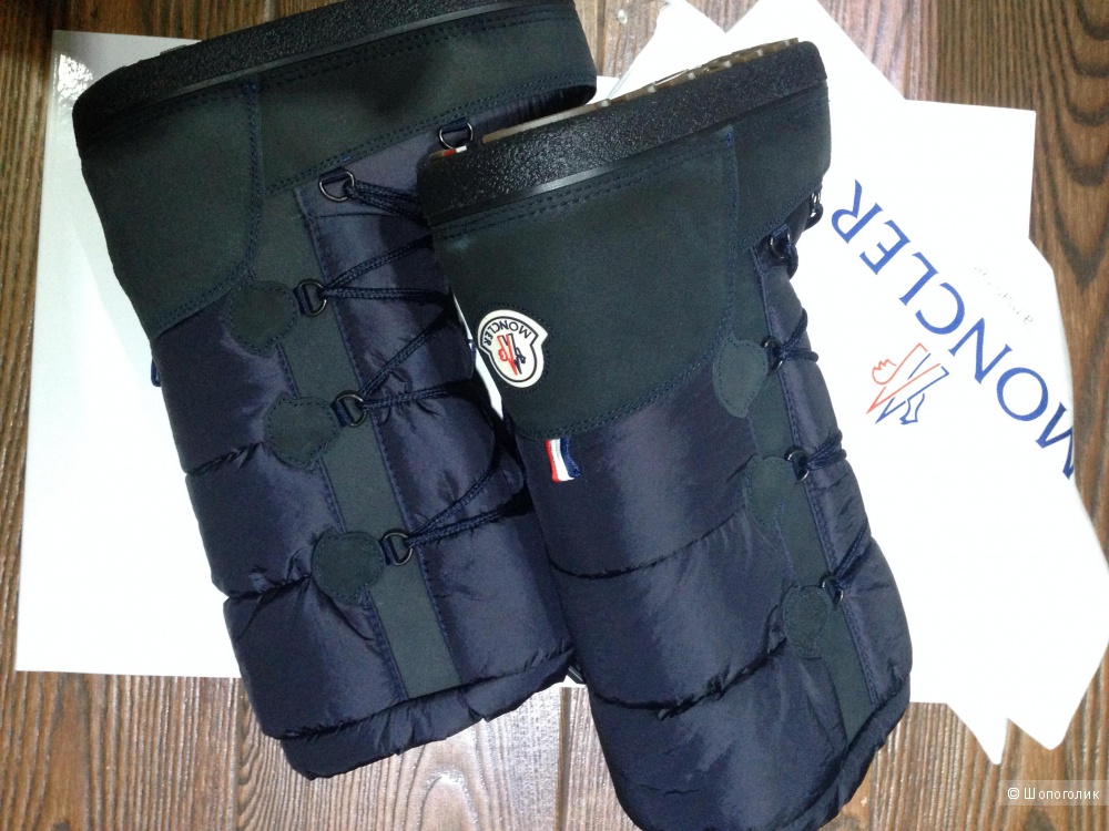 MONCLER зимние сапоги на шнуровке-луноходы -сноубутсы для девочки р.32-33-34 .Новые