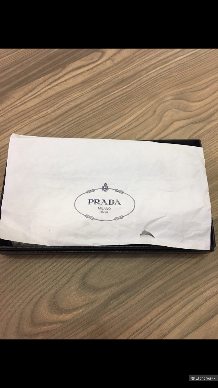 Лаковый кошелёк Prada чёрный оригинал