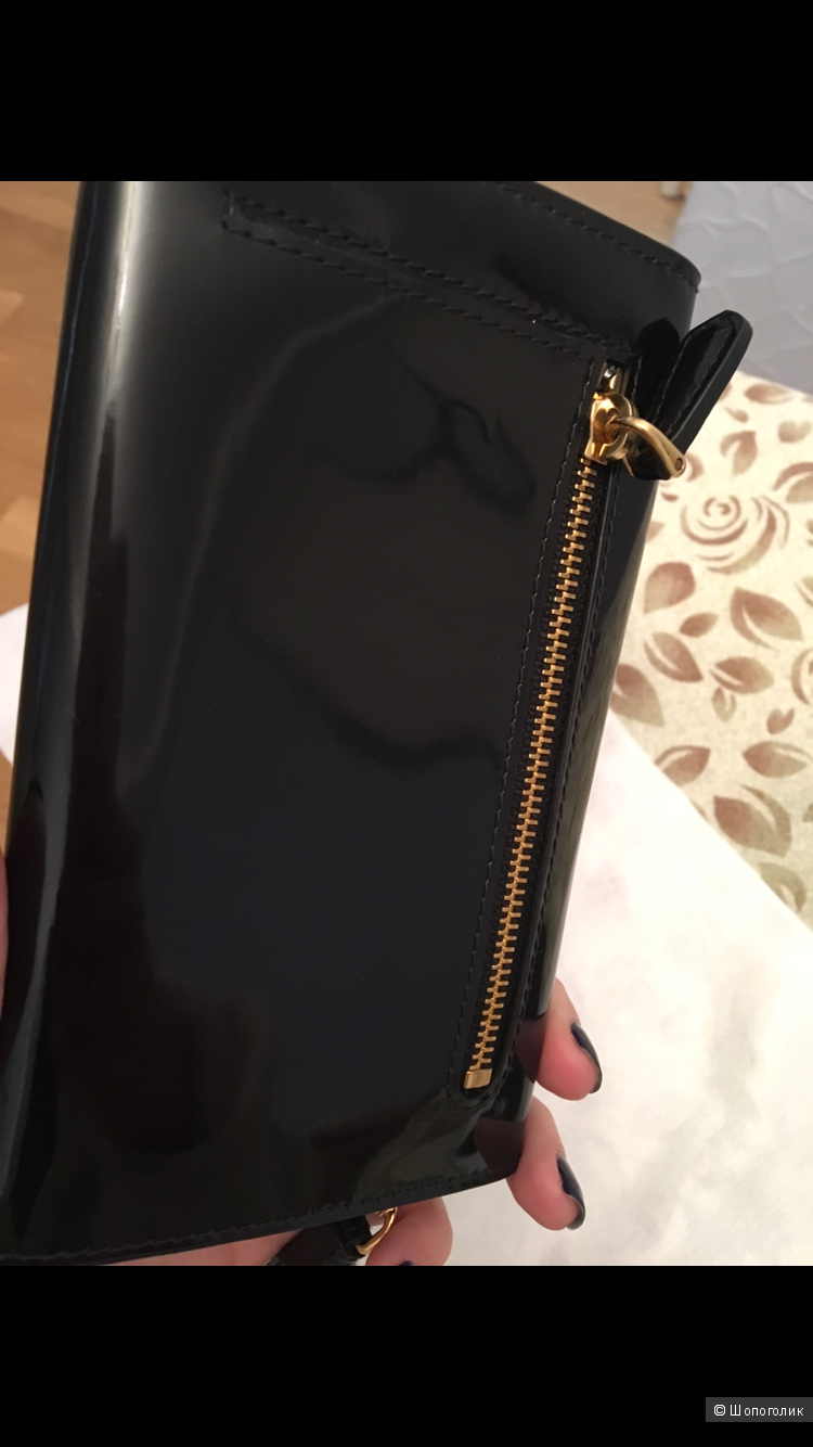 Лаковый кошелёк Prada чёрный оригинал