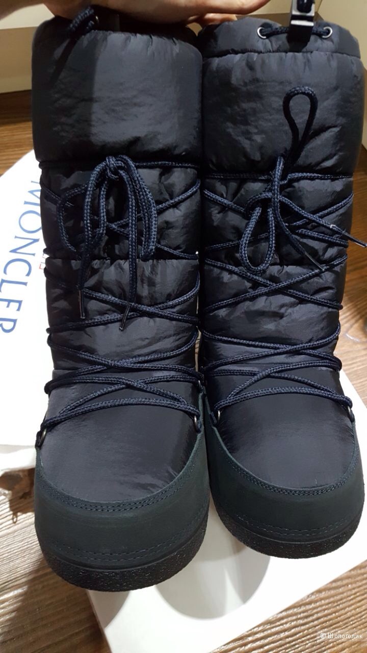 MONCLER зимние сапоги на шнуровке-луноходы -сноубутсы для девочки р.32-33-34 .Новые