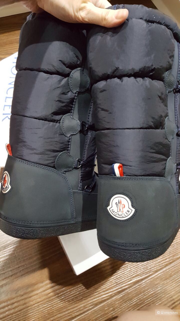 MONCLER зимние сапоги на шнуровке-луноходы -сноубутсы для девочки р.32-33-34 .Новые