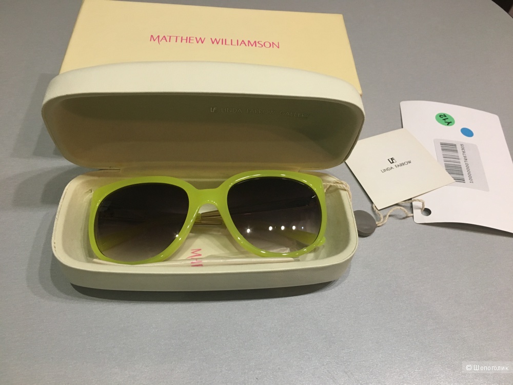 Солнцезащитные очки LINDA FARROW with MATTHEW WILLIAMSON. Кислотно-зеленый