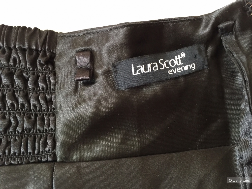 Черный атласный топ в бельевом стиле LAURA SCOTT размер L