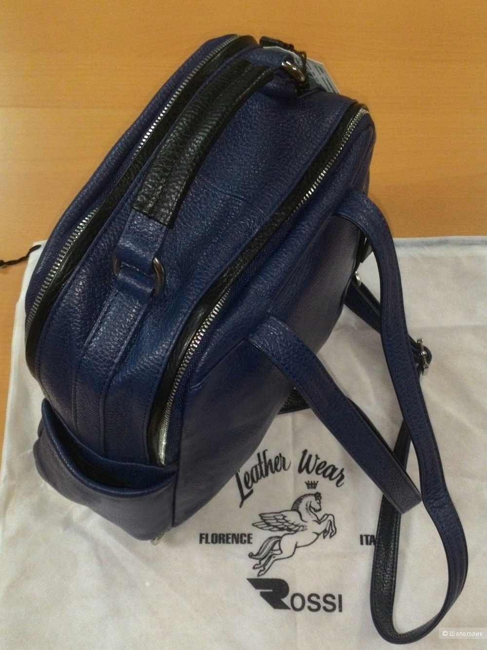 Новый мужской/унисекс рюкзак Bruno Rossi. Кожа, made in Italy