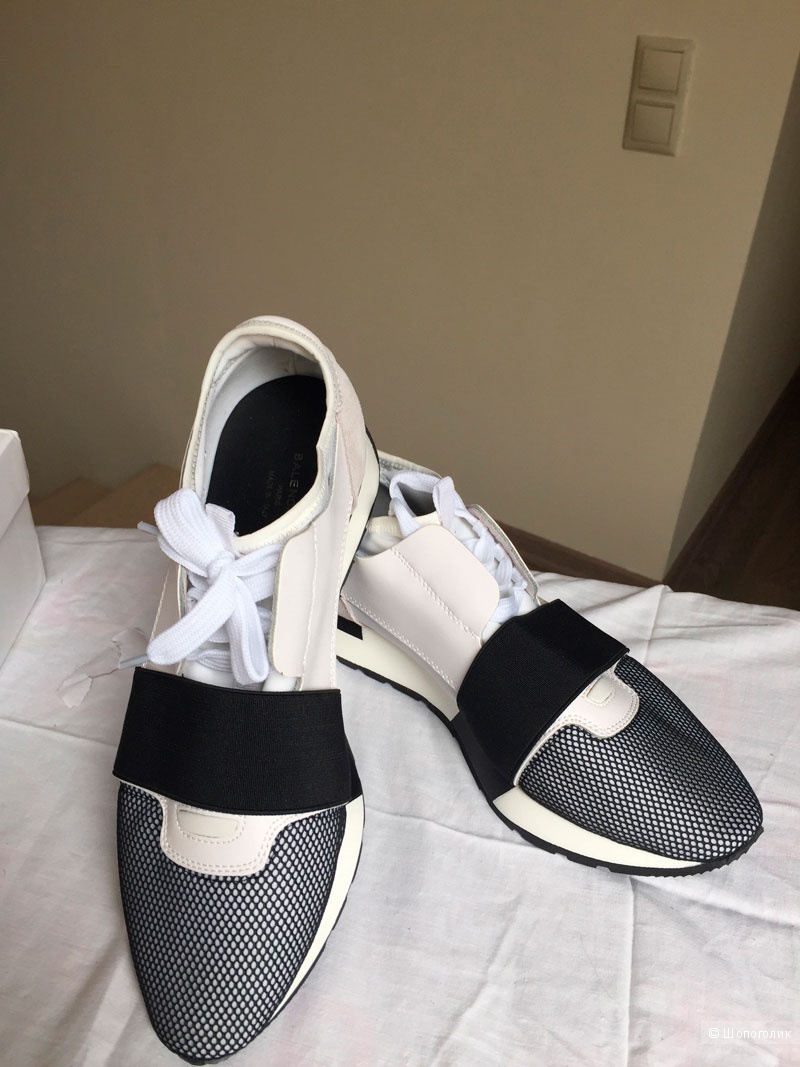 Кроссовки Balenciaga женские, 39 размер, белые с серым