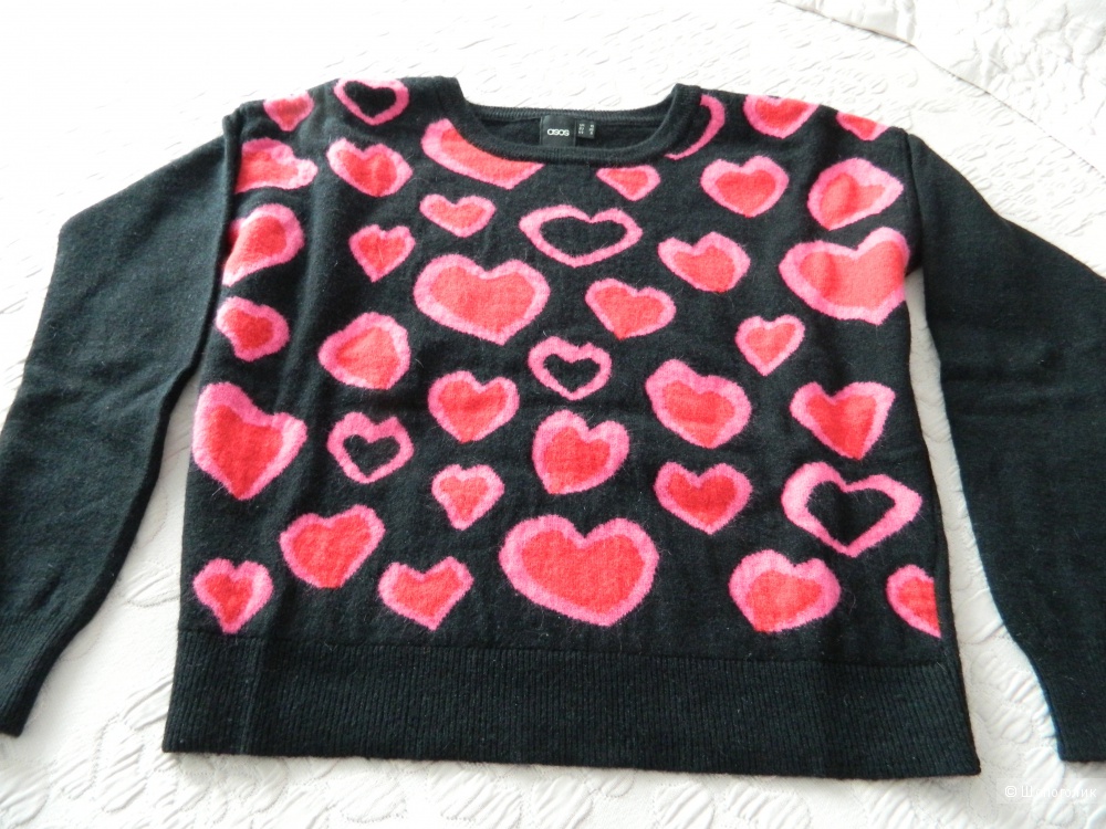 ASOS Jumper With Falling Hearts, 10 UK (36 EU)