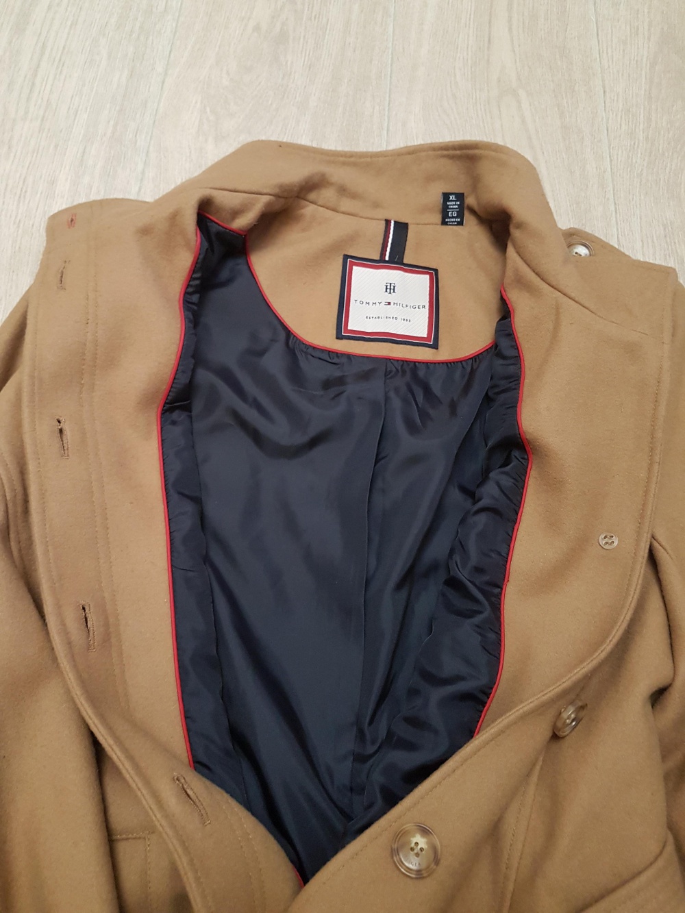 Шерстяное пальто (тренч) Tommy Hilfiger, размер XL