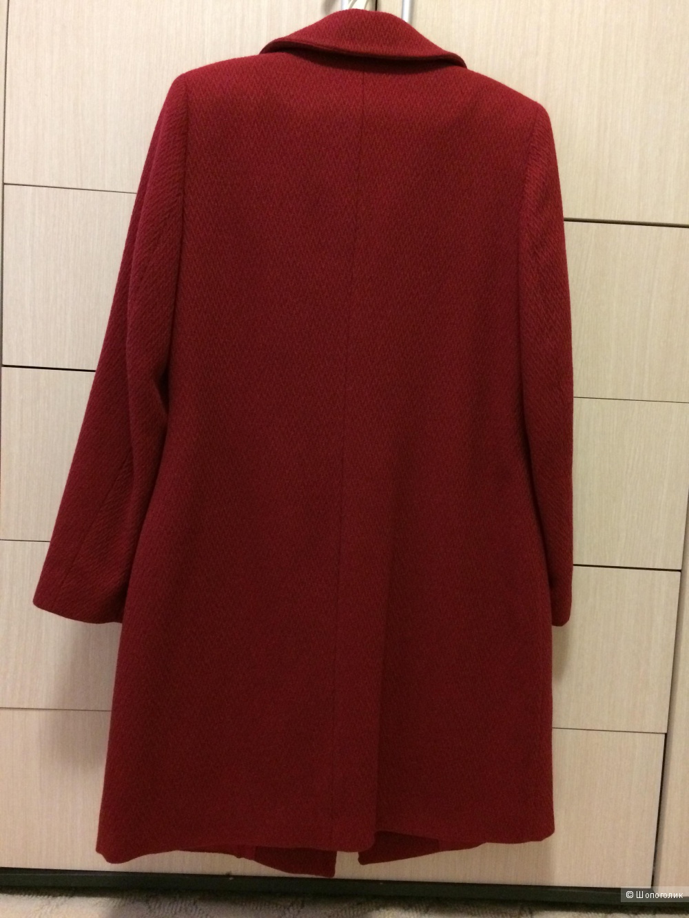 Пальто бордовое Heine 30% шерсти 48-50 размер