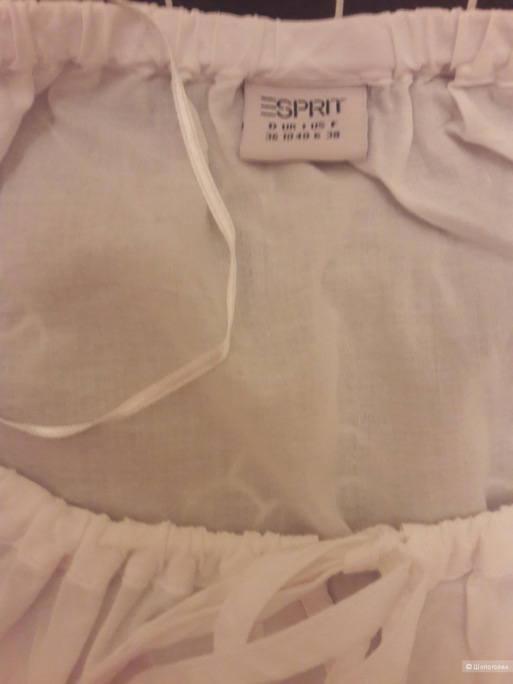 ESPRIT: белая хлопковая рубашка на завязках, оригинал, 46-48