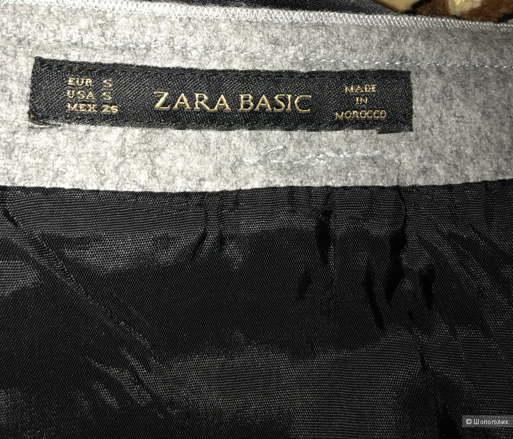 Юбка Zara шерсть зима серая, S/ 42-44