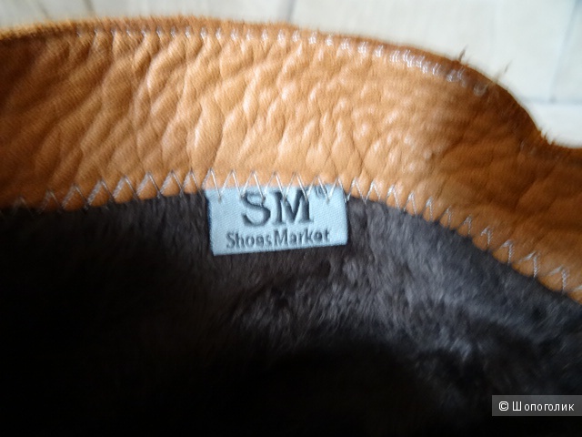 Ботинки рыжие SM (Shoes Market), кожа, размер 39, б/у