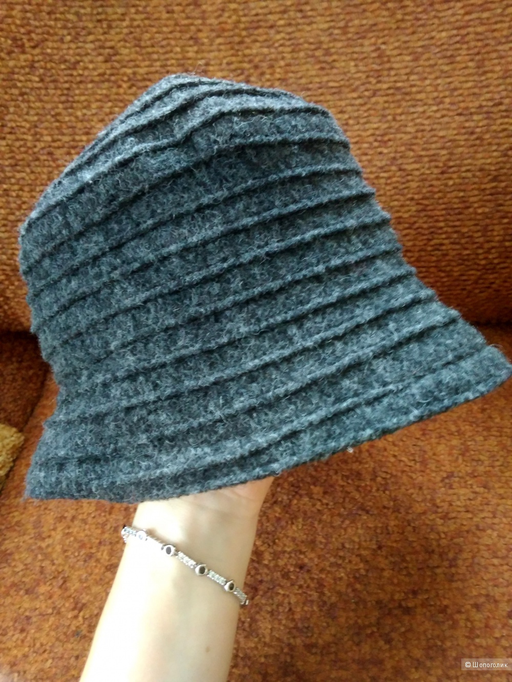 Серая шляпка-трансформер Италия единый размер