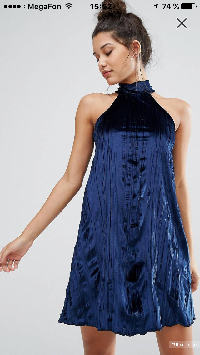 Бархатное плиссированное платье от Missguided (UK 10 - EUR 38)