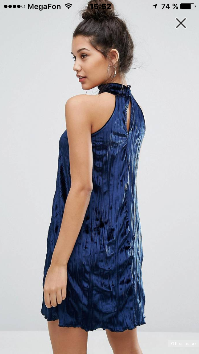 Бархатное плиссированное платье от Missguided (UK 10 - EUR 38)