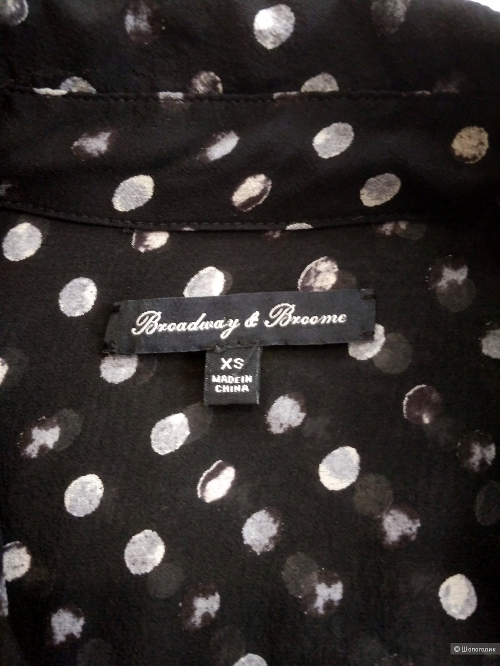 Черная блузка в горошек J.CREW U.K серия Broadway&Brooms 42-44RUS