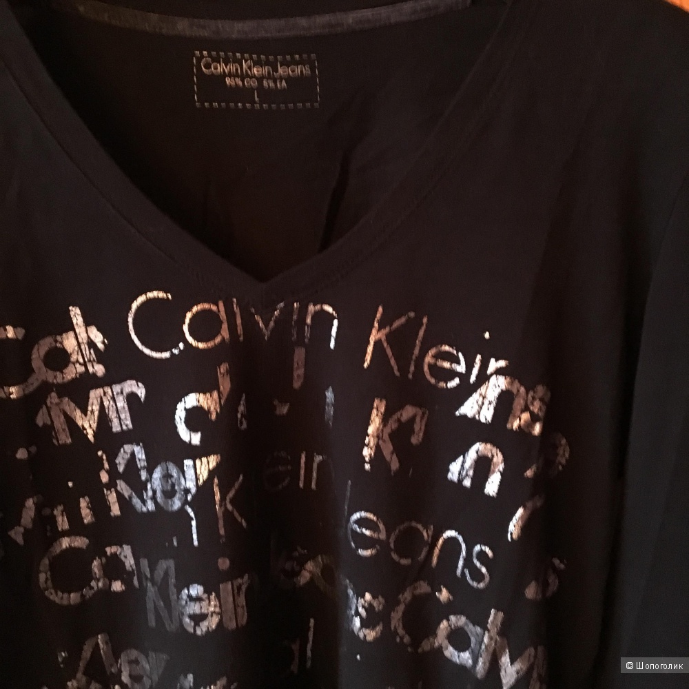 Черный лонгслив Calvin Klein Jeans размер L